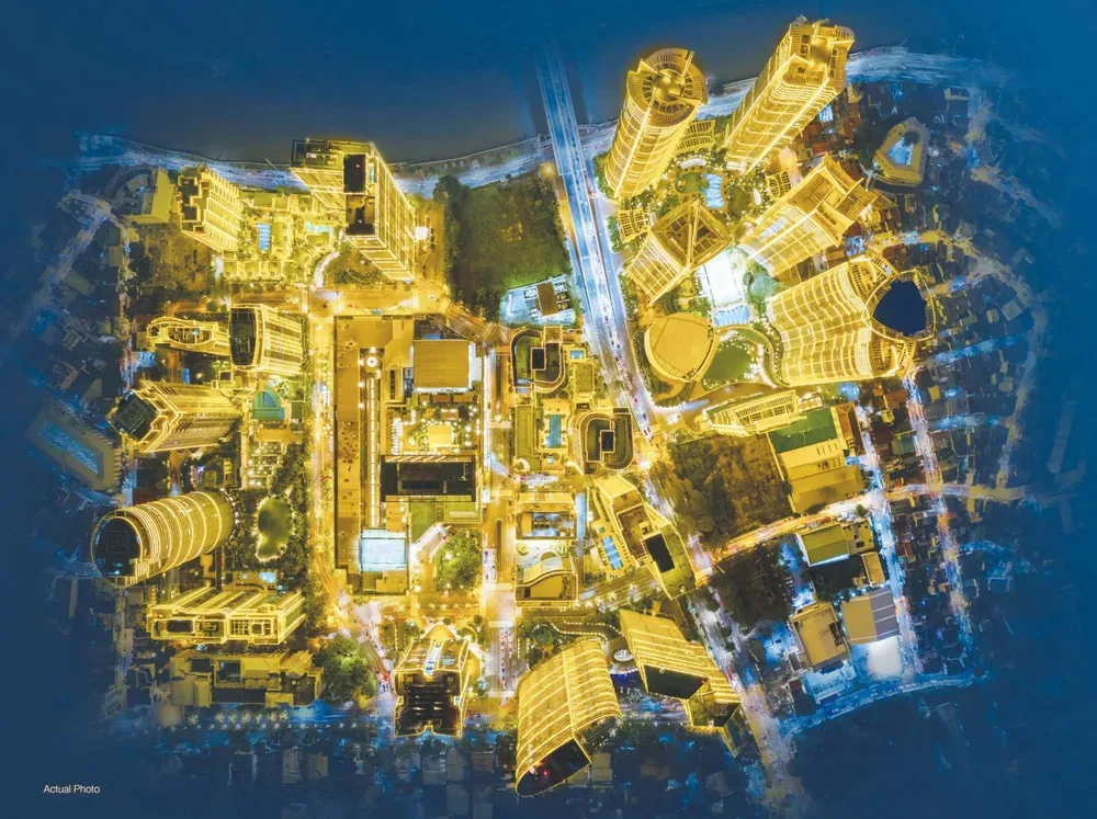 Rockwell Center, Makati, aerial night view