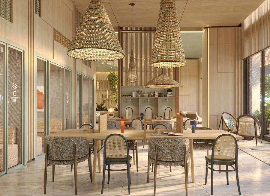 The Library, co-working and meeting space — artist's rendering