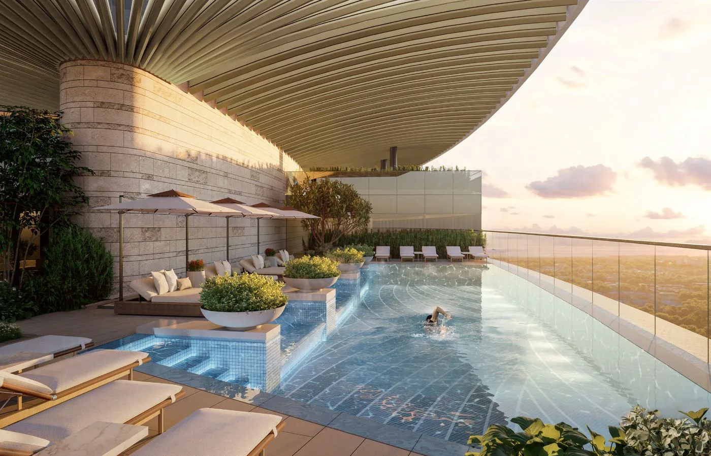The Sky Lounge, rooftop amenity exclusive to Shang Bauhinia Signature — artist's rendering